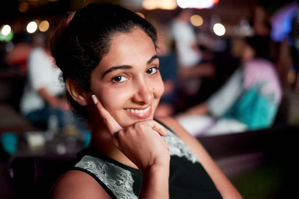 istock Young Arabs woman in night club 700668062