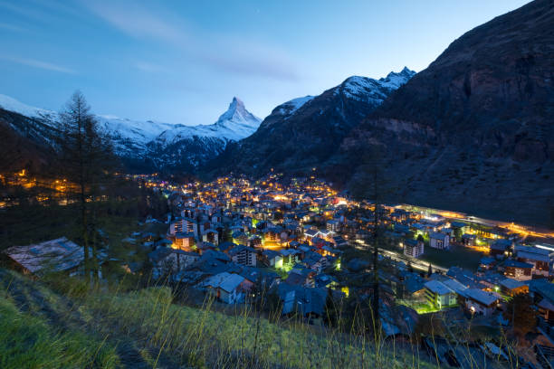 istock Zermatt Village and Matterhorn peak, Switzerland 700670044