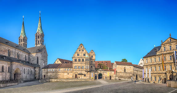 Panorama of Domplatz square in Bamberg, Germany