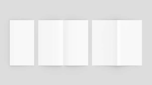 istock Bi fold brochure mock up isolated on soft gray background. 3D illustrating. 700698086