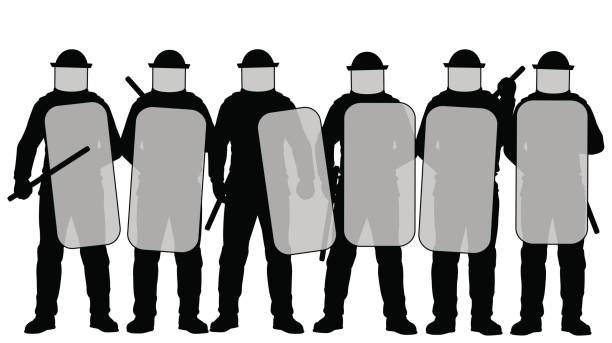 bereitschaftspolizist - bereitschaftspolizist stock-grafiken, -clipart, -cartoons und -symbole