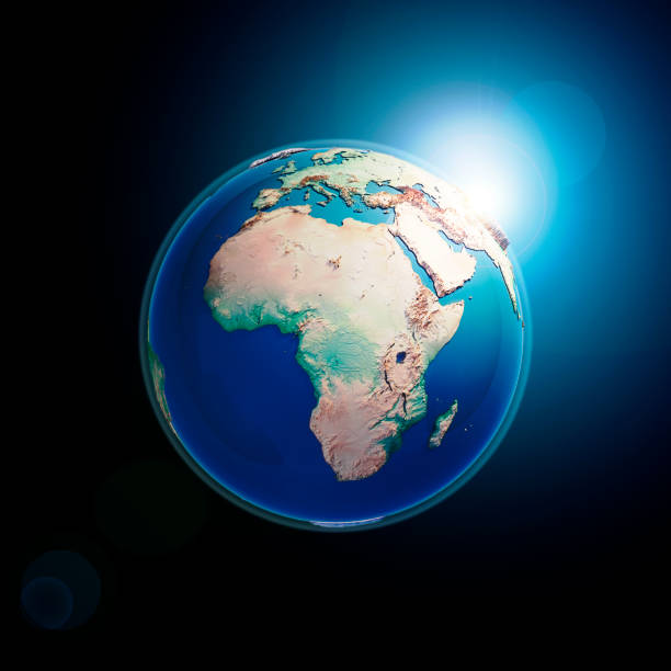 istock Africa 3D Render Planet Earth Dark Space 700709808