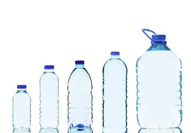 Photo of Water bottles isolated on white background