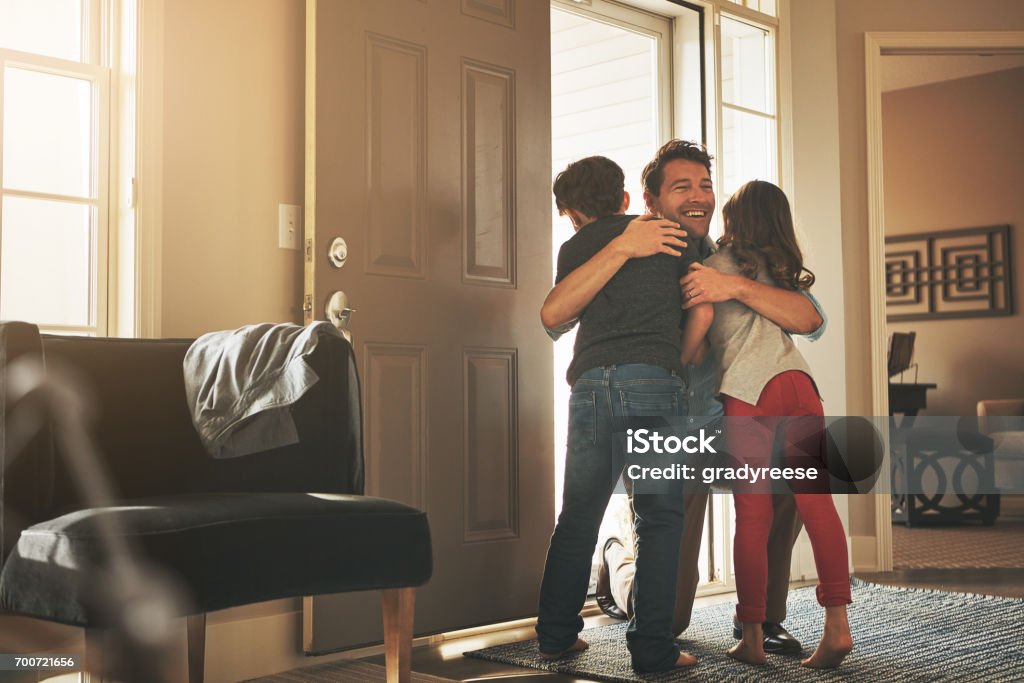 Daddy's zu Hause! - Lizenzfrei Ankunft Stock-Foto