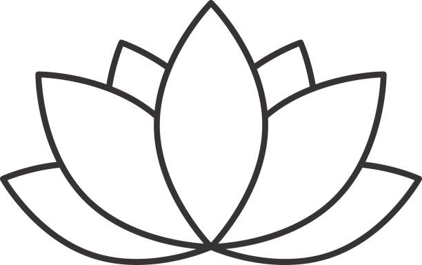 Spa salon flower icon Spa salon flower linear icon. Aromatherapy lotus. Thin line. Vector lotus flower stock illustrations