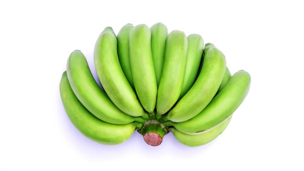 istock Green banana on white background. 700729028