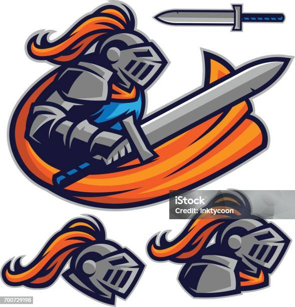 Knight Sport Kit Stock Illustration - Download Image Now - Knight - Person, Knight - Chess Piece, Suit of Armor