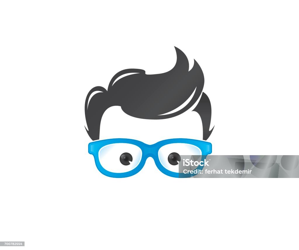 Social geek vector icon boy, nerd, geek, people Child stock vector