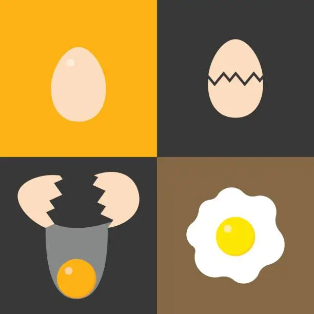 Vector illustration of collection of eggs