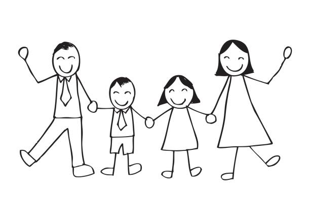 istock Sketchy of happy family 700807880