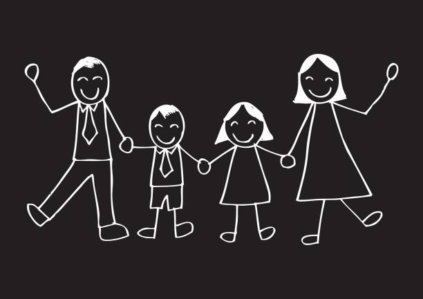 istock Sketchy of happy family 700807950