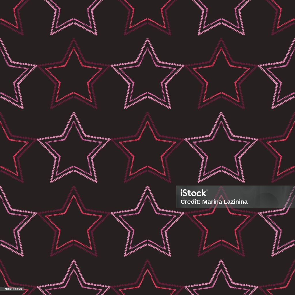 Dashed Star Vector Seamless Background With Decorative Stars Dotted Stars Vector ...