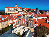 Old town centre of Mikulov, Czech Republic.
