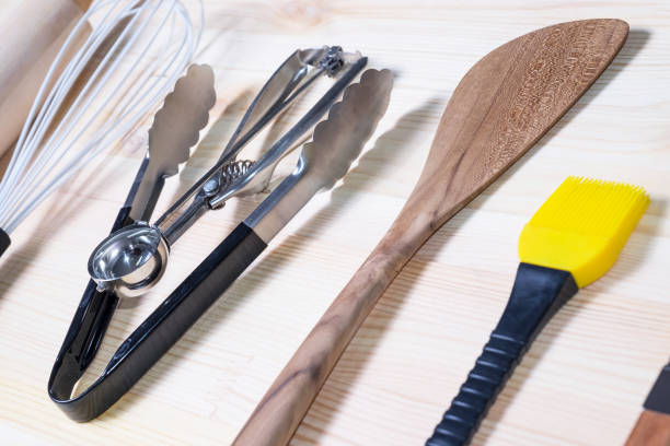 istock Top view of Wood kitchenware on wood board 700814584