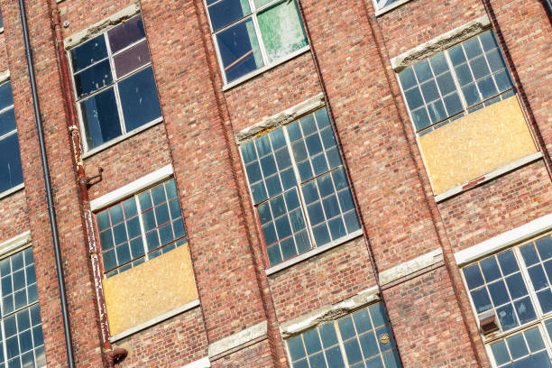 Facade of an abandoned building in the UK