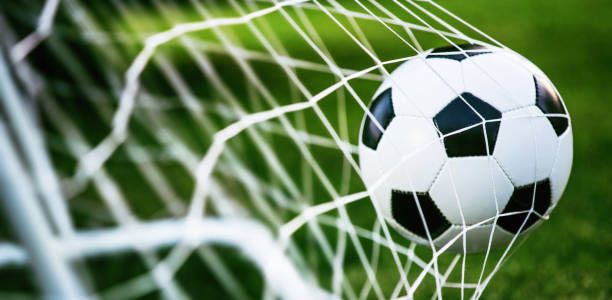 istock Soccer ball in goal 700821934