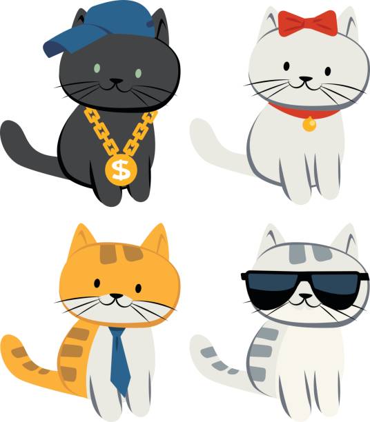 illustrations, cliparts, dessins animés et icônes de kitty - comic book animal pets kitten