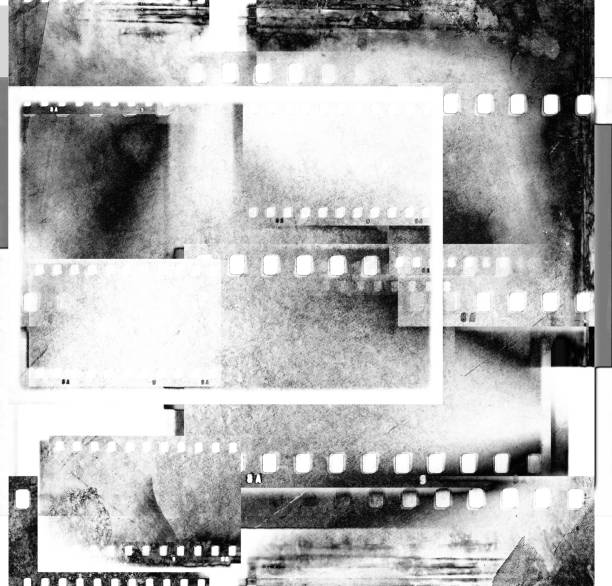 istock Vintage black and white film strip frame. 700840004