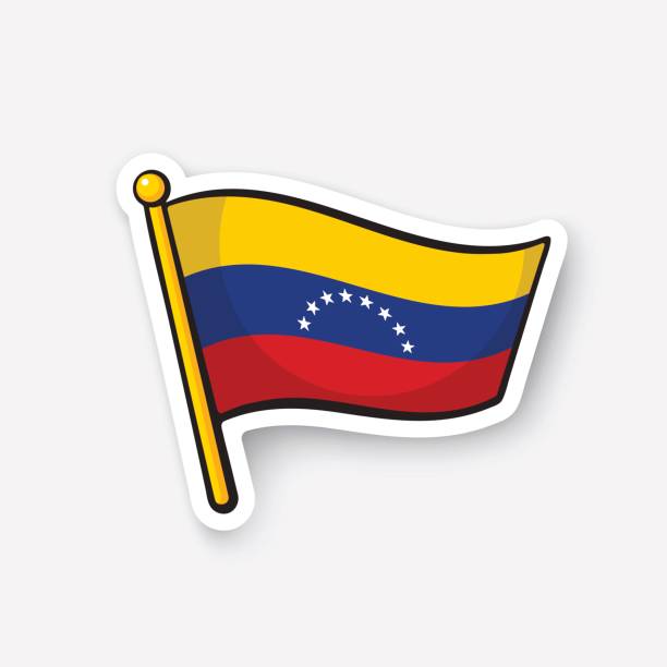 ilustraciones, imágenes clip art, dibujos animados e iconos de stock de bandera nacional pegatina de venezuela - ilustraciones de cultura venezolana