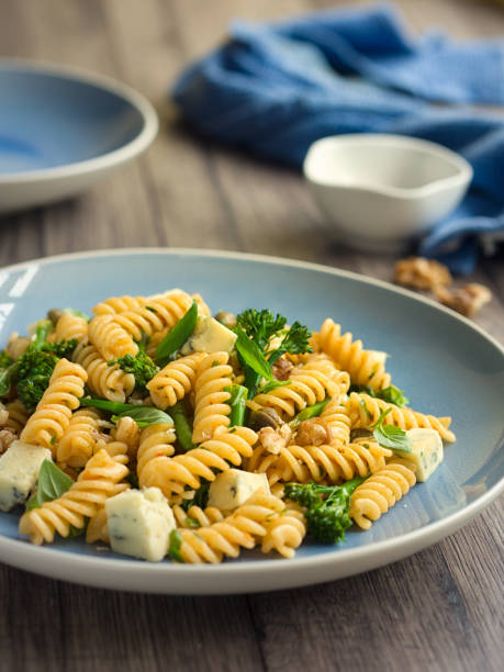 Healthy fusilli pasta salad