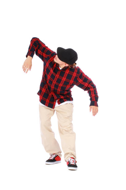 istock teenage boy hip hop dancer on white 700856730