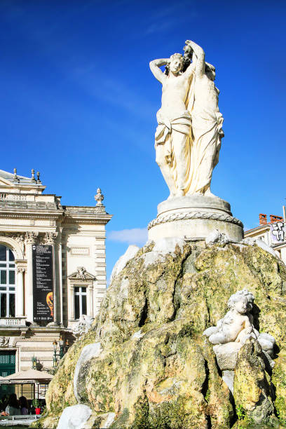 Montpellier, France Montpellier, France - May 27, 2014: National Opera theater of Montpellier with three Graces fountain. (Built in the Italian style in 1888 ) on May 27, 2014 in Montpellier, France nostradamus stock pictures, royalty-free photos & images