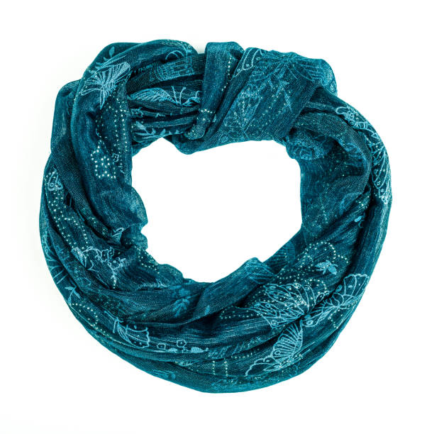 istock Blue silk scarf isolated on white background. 700874106