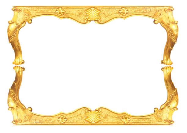 istock Golden wooden frame 700895168