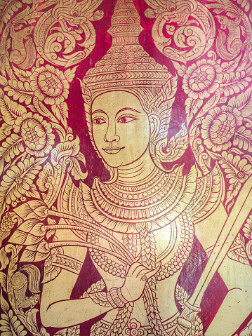 Ancient paintings at Wat Chiang Man Chiang Mai Thailand