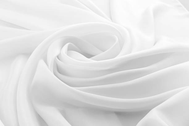 white luxurious silk, wavy fabric - white clothing imagens e fotografias de stock