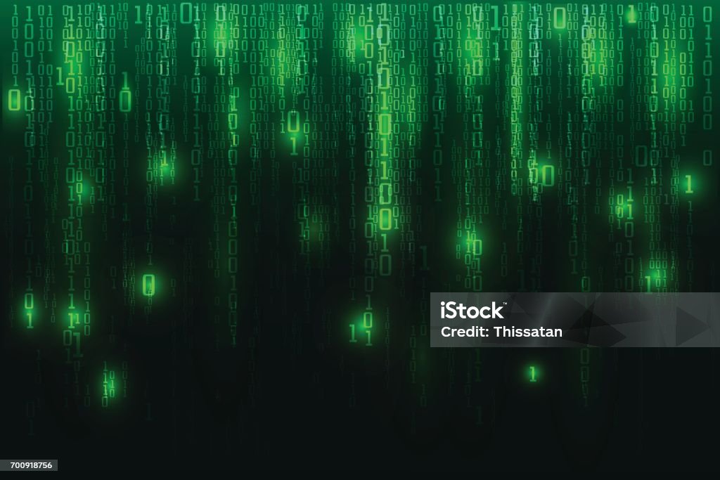 Green Matrix Background Abstract Computer Screen Binary Data Code ...