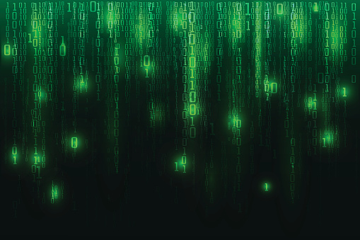 Green Matrix Background Abstract Computer Screen Binary Data Code ...