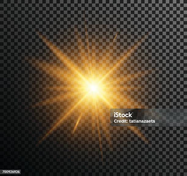 Vector Illustration Of Golden Light Stock Illustration - Download Image Now - Yellow, Light - Natural Phenomenon, Exploding
