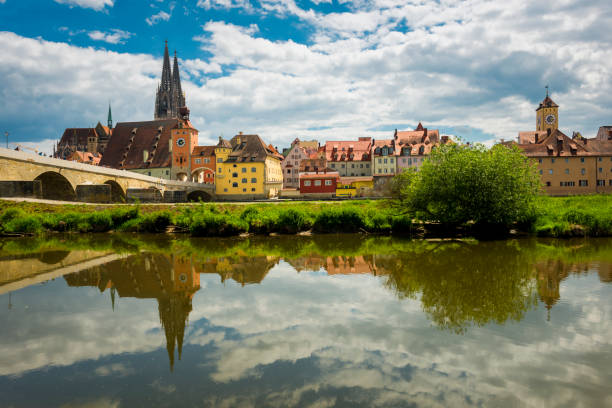 istock Regensburg old town over Danube River 700934546