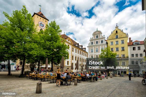 Regensburg Old Town Stock Photo - Download Image Now - Regensburg, Beer Garden, Germany