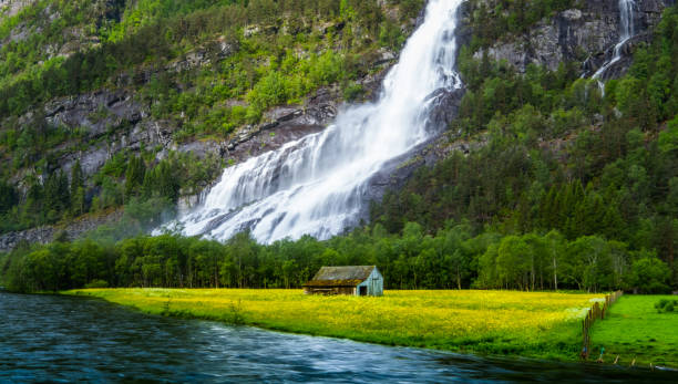 norwegen landschaft - lysefjord stock-fotos und bilder