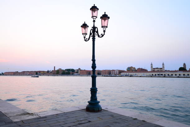Vintage street lamp post in Venice, Italy