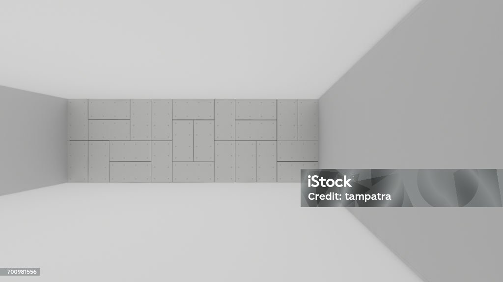 Empty Rendered Room Modern Empty Room 3d Render Interior Design Mock Up Illustration Stock ...