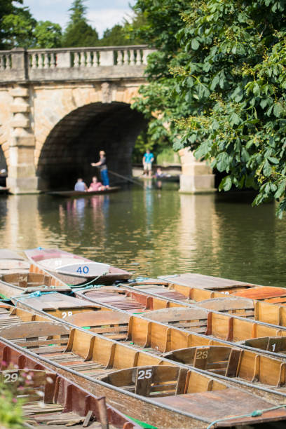 Boating In Punts On River Cherwell In Oxford Boating In Punts On River Cherwell In Oxford punting stock pictures, royalty-free photos & images