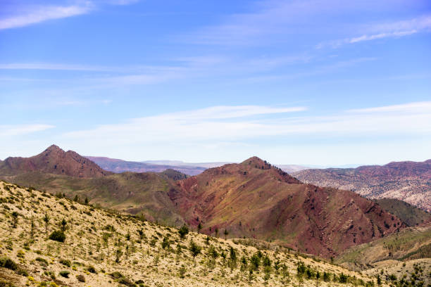 View over the Atlas Mountains from the top of the mountain.