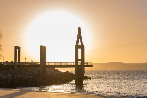 Turret in San Amaro beach (La Coruna, Spain).