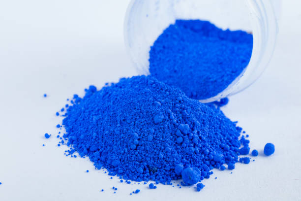 istock blue pigment on a white background 701029950