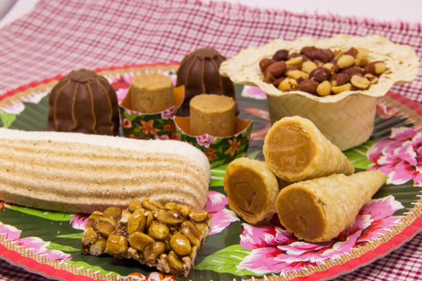 istock Several typical Brazilian sweets from Junina. Peanut, coconut candy, maria mole, pe de moleque, dulce de leche, chocolate. 701044774