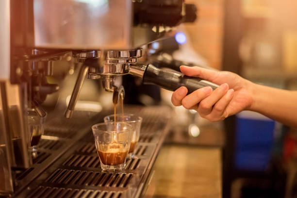istock Barista Cafe Making Coffee Preparation Service on coffee machine 701045726