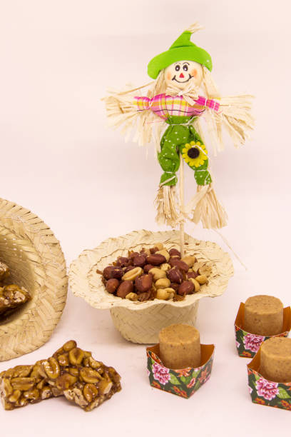 Varied peanut sweets, typical Brazilian. Traditional Junina Party. stock photo