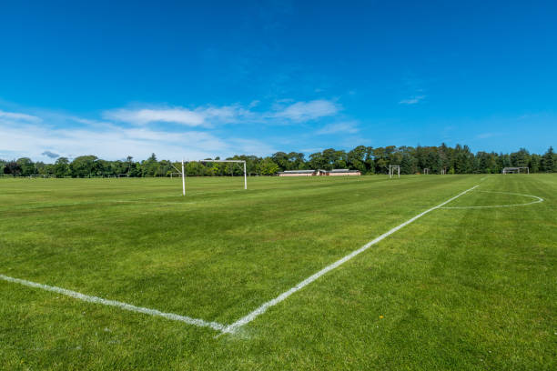 Hazlehead football pitches. stock photo