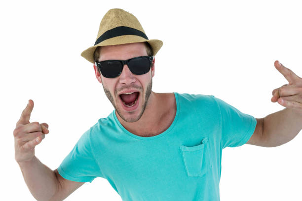 istock Hipster showing rock and roll hand sign 701062630