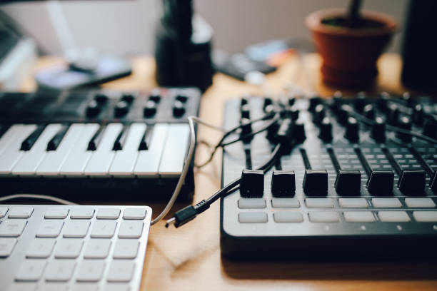 istock Audio equipment in a small sound studio 701066186