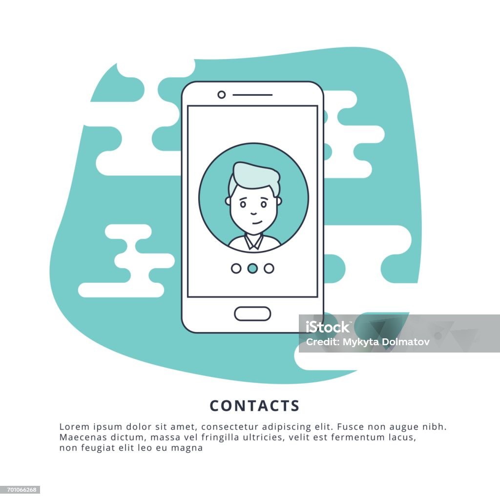 Thin Line Icon Concept of Contacts. Symbol of Connection Thin Line Icon Concept of Contacts. Symbol of Connection, Support or Contacts. Business stock vector