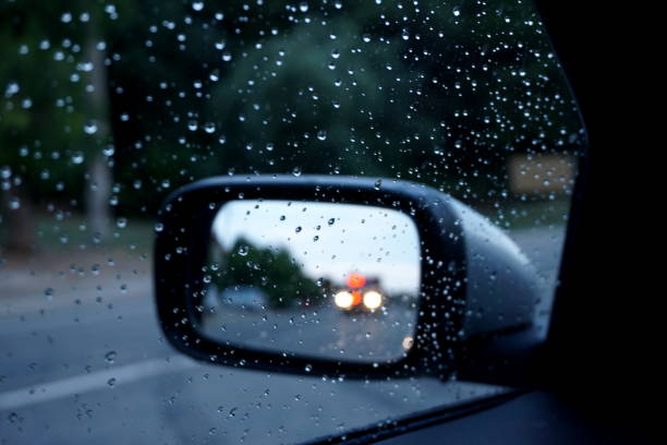istock Emergency service vehicle at car side mirror 701068648
